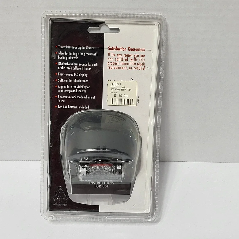 OXO Good Grips Triple Timer Stainless Steel Digital 3 Event Kitchen Timer